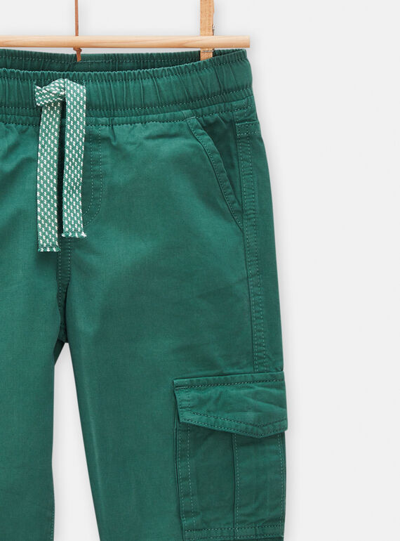 Boy's bottle green cargo pants TOJOPAMAT2 / 24S90282PANG611