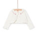 Baby girl ecru knitted cardigan with flowery embroidery