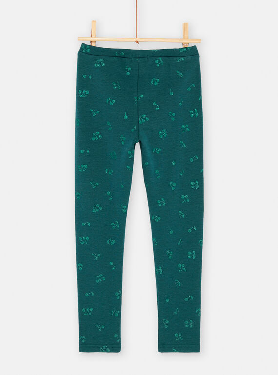 Girl's duck blue cherry print legging SAJOLEG4 / 23W901NCPAN714