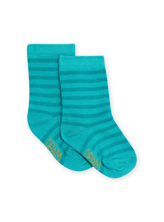 Baby boy turquoise striped socks NYUJOCHOR3 / 22SI1066SOQ202