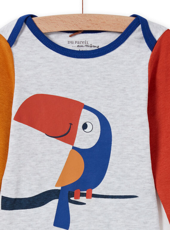 Baby boy's multicolored toucan bodysuit MEGABODTOU / 21WH14C3BDLJ920