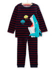 Shark print pajama set T-shirt and velvet pants PEGOPYJREQ / 22WH1233PYJ705