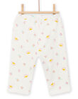 Baby girl ecru polka dot and fancy print jogging suit NILUBAJOG / 22SG09P1JGB001