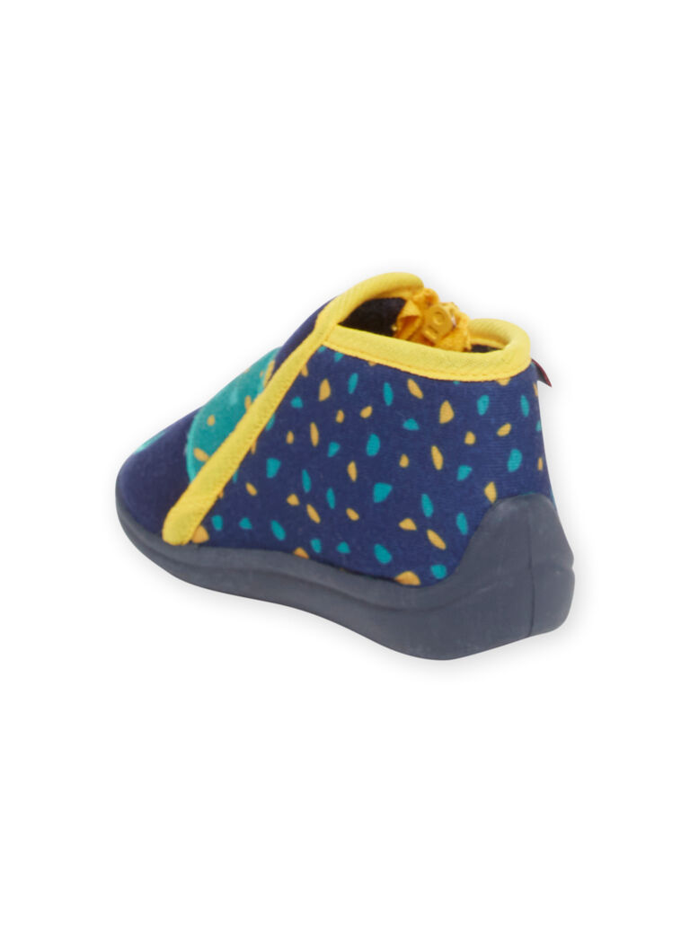 Navy blue and yellow booties with iguana design baby boy NUPANTIGUANE / 22KK3823D0A070