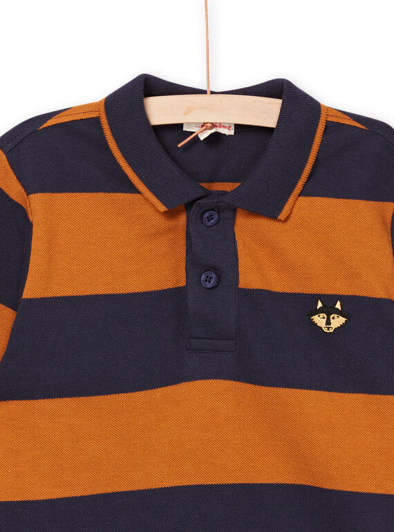 Blue and mustard striped polo shirt POJOPOL5 / 22W902D5POLI806