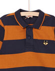 Blue and mustard striped polo shirt POJOPOL5 / 22W902D5POLI806