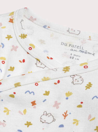 White NEWBORN BODY SUIT XOU1BOD1 / 25WF0351BDN000