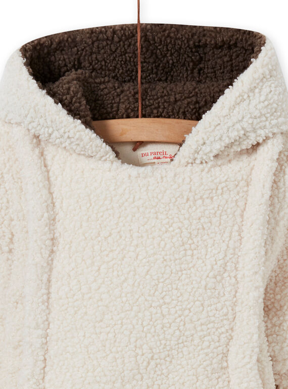 Baby boy's ecru sherpa bear jumpsuit MUGROPIL / 21WG1061PIL001