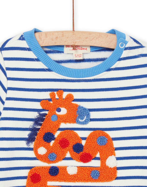 T-shirt with giraffe motif in curly embroidery RUNAUSWE / 23SG10N1SWEC231