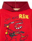 Child Boy Red Dinosaur Hoodie MOFUNSWE / 21W902M1SWEF505
