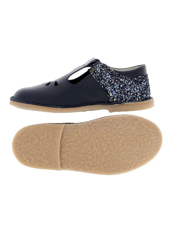 Girls' leather T-bar shoes CFSALSIE1 / 18SK35W1D3H070