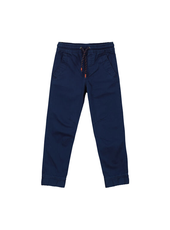 Boys' navy blue canvas trousers FOJOPANT2 / 19S90236D2B070