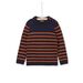 Midnight blue sweater with mustard stripes