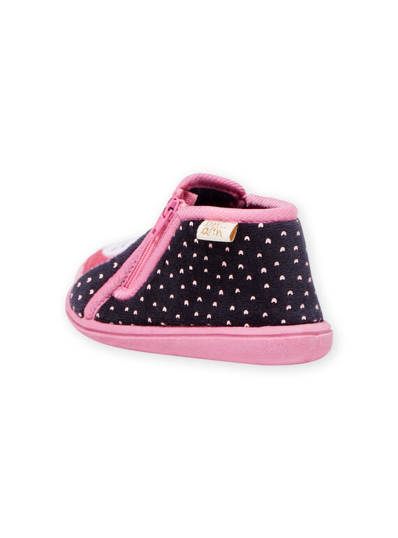 Baby girl's navy blue owl slippers MIPANTCHOU / 21XK3731D0A070