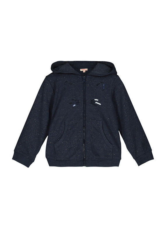 Girls' zipped hoodie FAJOHOJOG2 / 19S901Y2D33222