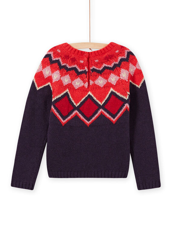 Child girl colorful jacquard knit sweater MAFUNPULL1 / 21W901M2PULH703