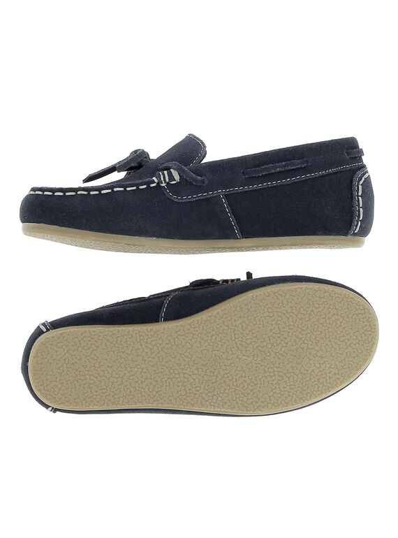 Boys' split leather moccasins CGBATMOC / 18SK36W4D4NC218
