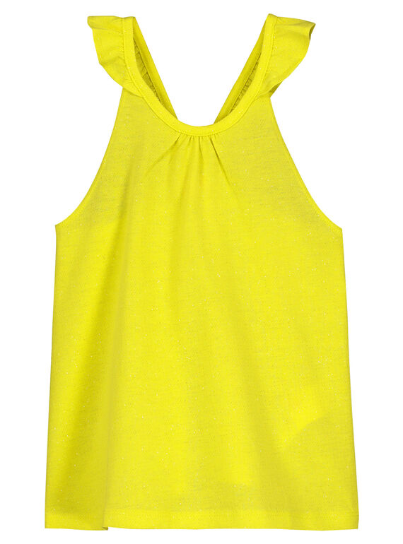 Girls' yellow glitter vest FAJODEB5 / 19S901G5D27B104