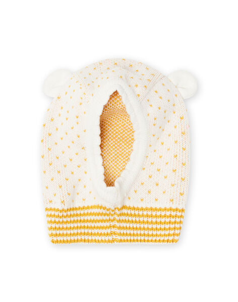 Baby girl ecru mesh hood with ear details MYICOBON / 21WI0965BON001