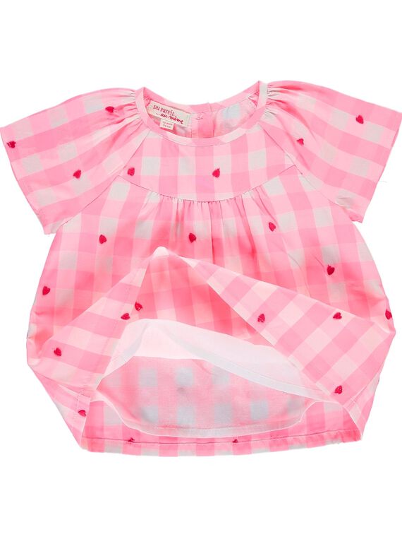 Baby girls' checked smock CIHOCHEM / 18SG09E1CHE099