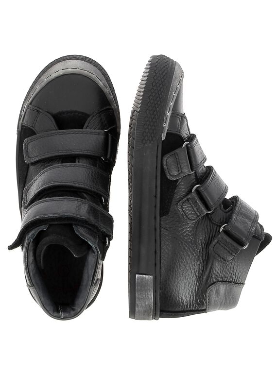 Boys' leather city trainers DGBASTRIV1 / 18WK36TAD3F090