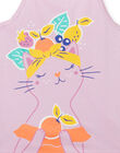 Child girl lilac cat and fruit print pajama set NEFAPYJFRU / 22SH11H7PYJH700