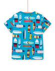 Child boy blue short sleeve t-shirt NOFICTI4 / 22S902U1TMCC215