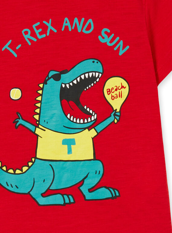 Red cotton t-shirt boy boy LOJOTI4 / 21S90232TMC050