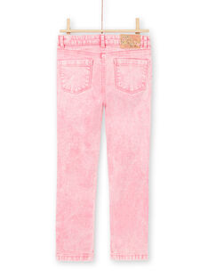 Girl's pink acid wash jeans MAKAJEAN / 21W901I1JEAD305