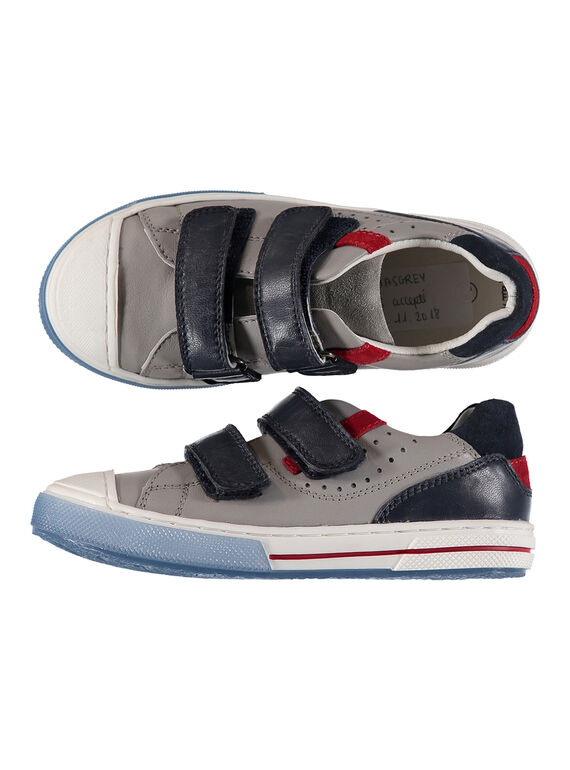 Boys? smart trainers in two fabrics. FGBASGREY / 19SK3641D3F940