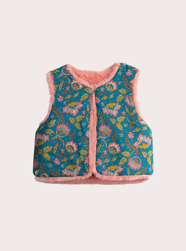 Reversible pink cardigan for baby girl VIKLICAR2 / 24WG0942CAR303