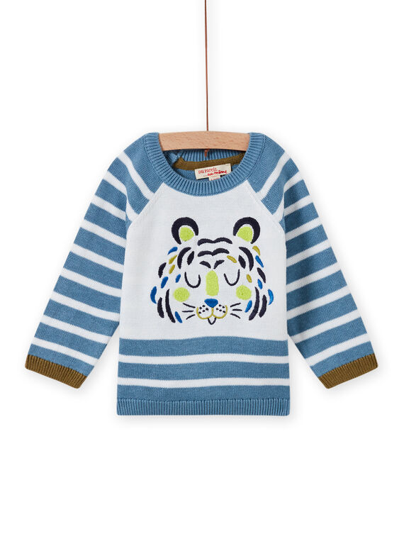 Baby boy sky and white sweater MUKAPUL / 21WG10I1PUL020