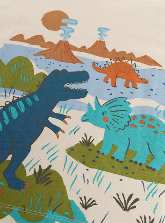 T-shirtWhite dinosaur animation for boy  VOKLITEE2 / 24W90241TML632