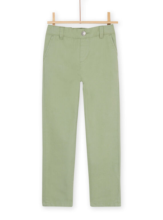 Olive green pants with peach skin finish ROEXOPAN / 23S902V1PAN633