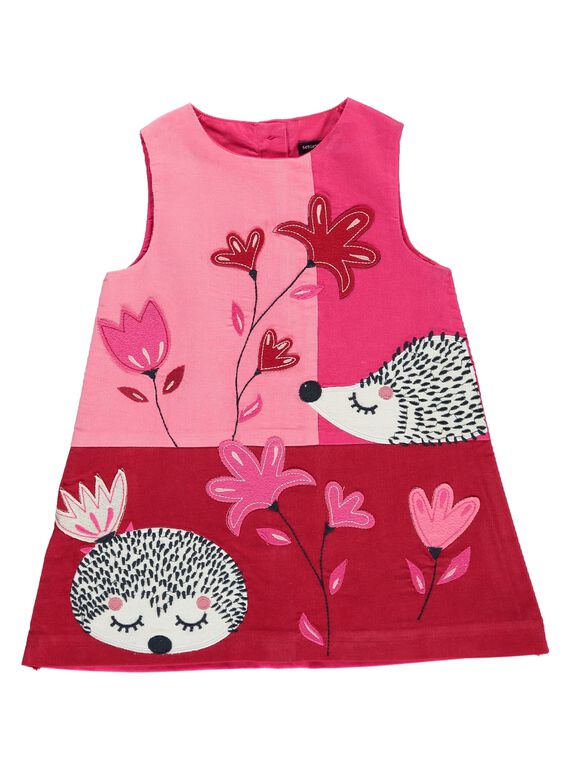 Baby girls' velour sleeveless dress DIROUROB1 / 18WG0921ROB310