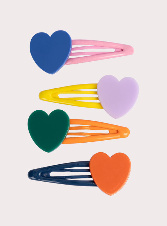  Set of 4 multicolored heart bars for girls  VYAJOCLIP4 / 24WI01L6BRT099