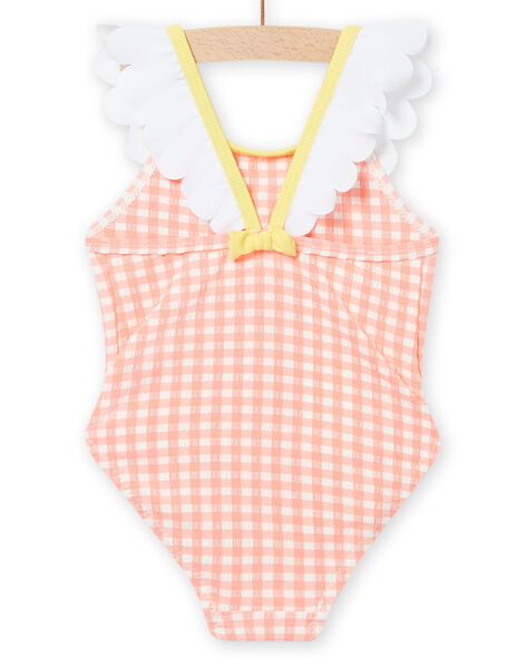 Baby girl coral check print swimsuit NYIMER1 / 22SI09L1MAI404