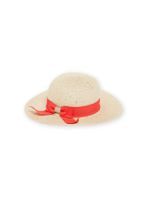 Natural and red straw hat RYAHAT1 / 23SI01B2CHA009