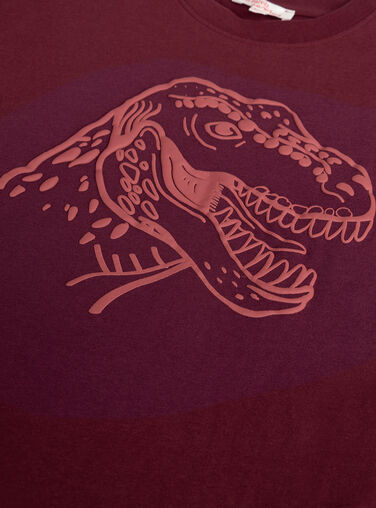  Burgundy dino animation T-shirt for boys  VOJOTI2 / 24W902I5TML503
