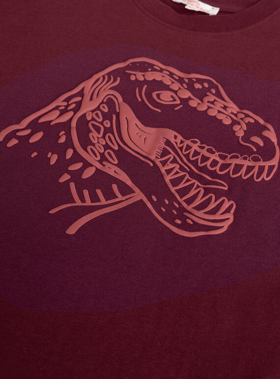 Burgundy dino animation T-shirt for boys  VOJOTI2 / 24W902I5TML503