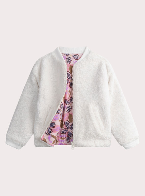 Reversible sheepskin effect synthetic fur varsity-style jacket WALANCAR / 25S90141CAR003
