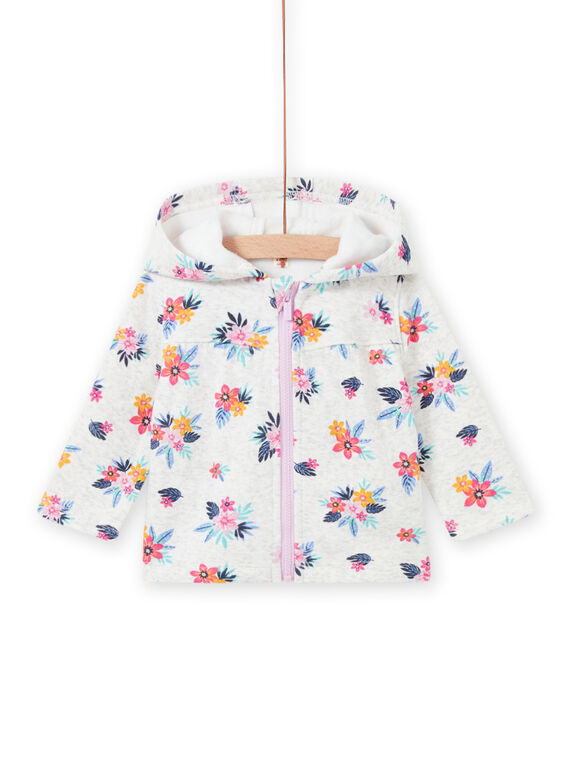 Baby girl grey floral sweater MIPLAHOJOG / 21WG09O1JGHJ920