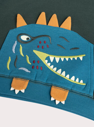 Two-tone cross-neck sweatshirt with animated pocket for boys  VOKLISWE1 / 24W90241SWEG618