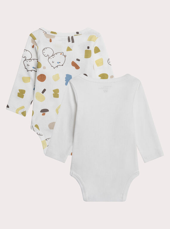 White NEWBORN BODY SUIT XOU1BOD2 / 25WF0451BDN000
