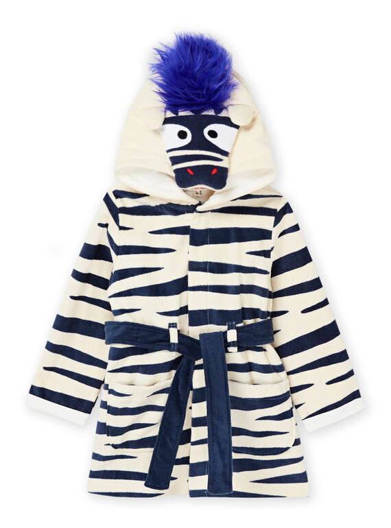 Unbleached zebra print dressing gown REGOPEIZEB / 23SH12D1RDC001