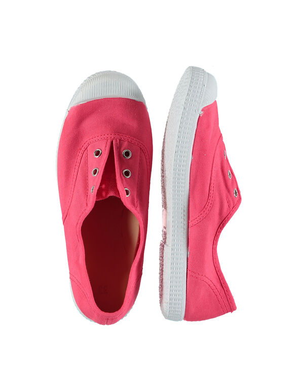Girls' canvas trainers FFTENCORAL / 19SK35B6D16404