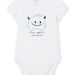 Baby boy white bodysuit with monster pattern