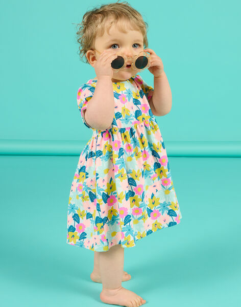 Baby Girl White Floral Print Dress NIPLAROB4 / 22SG09K3ROB000