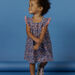 Baby girl blue capri dress with floral print