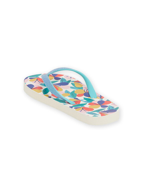 Multicolored flip-flops child girl with floral print NATONGAOP / 22KK3581D01099